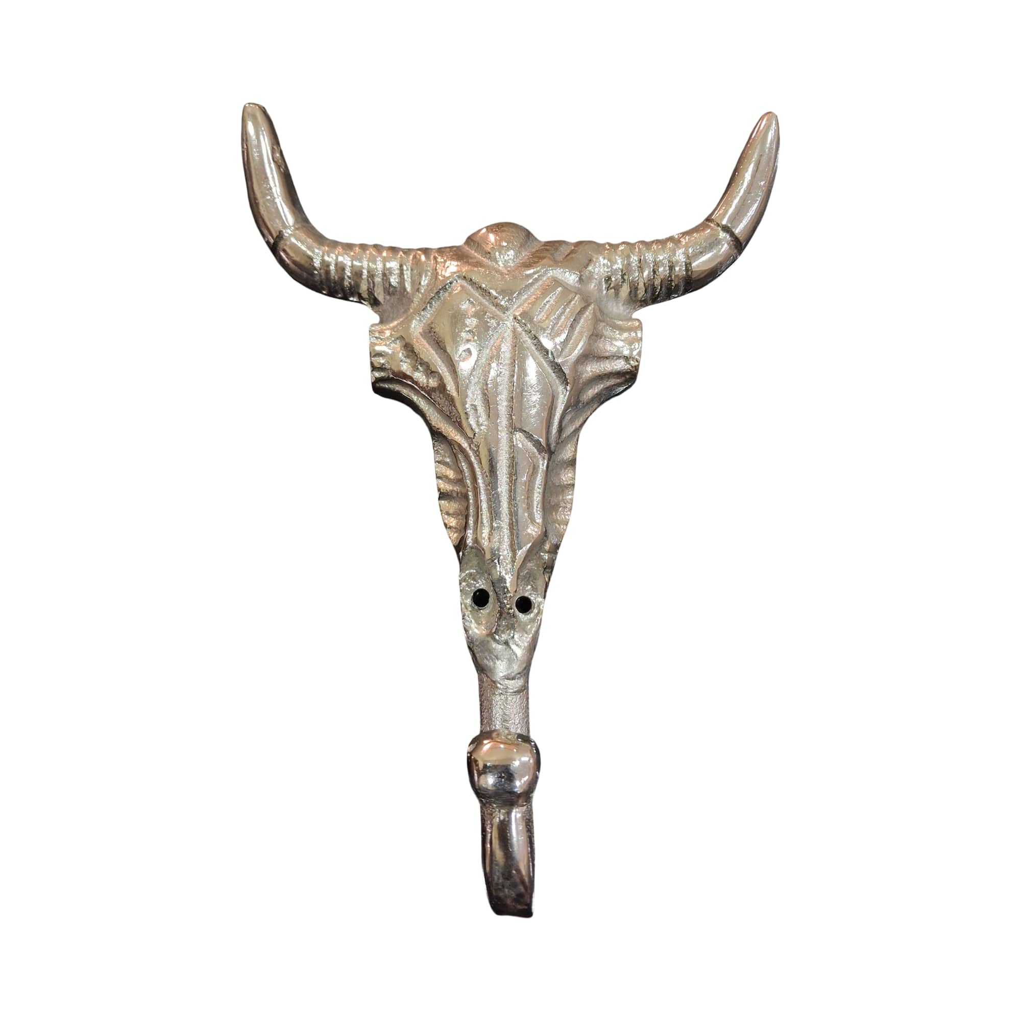 7" Silver Aluminum Cow Skull Wall Hook by Ashland®